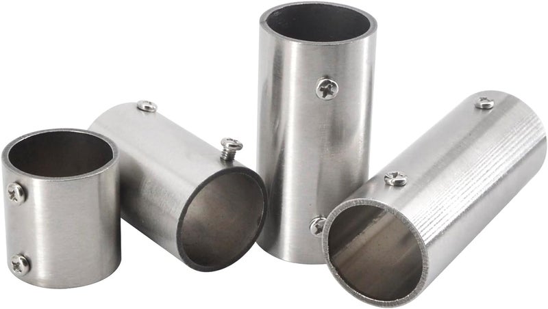 SeeRaphee (6 Pieces) 40mm Length Pipe Fittings Brushed Straight Pipe Connector Stainess Steel Rod Joint Fit for Tube Outside Diameter 32mm For Handrail,Clothes Hanging Rod and Storage Shelf - Image 2